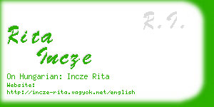 rita incze business card